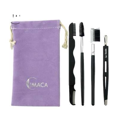 4pcs eyebrow brushes tweezers make up tools grooming set eyebrow kit  for beauty